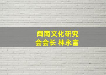 闽南文化研究会会长 林永富